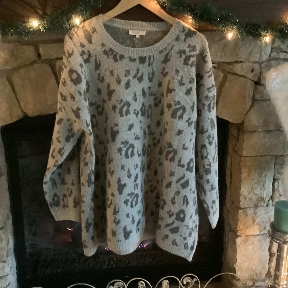 Animal Print Oversized Sweater